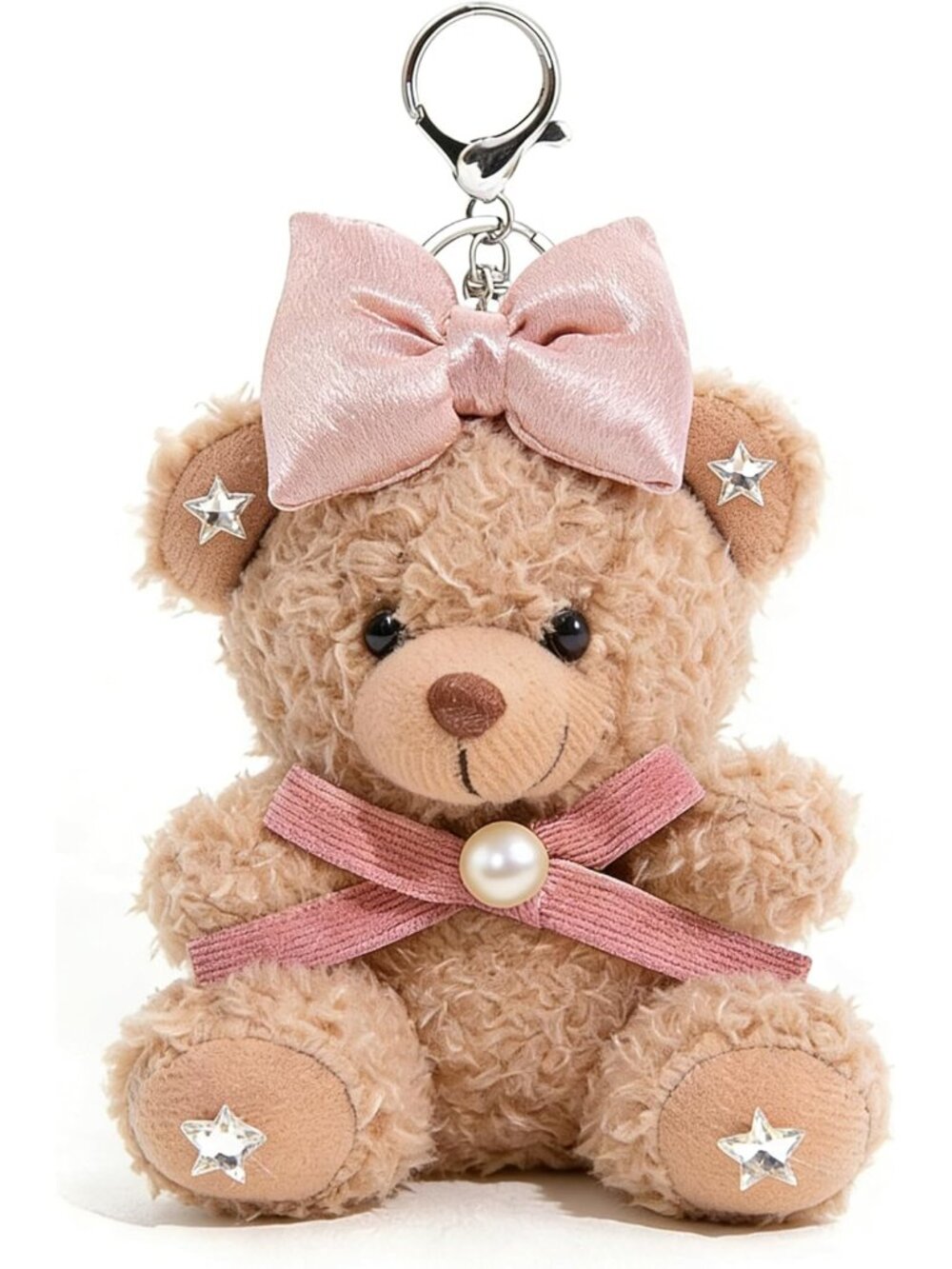 Cute Key Chain Plush Bear Bag Charm Teddy Gift For Handbag,Purse, Backpack, Car
